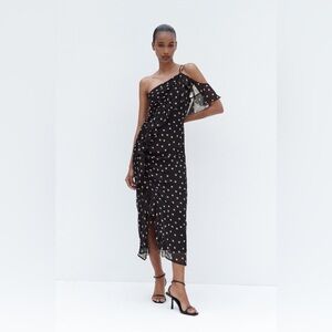 Zara Polka Dot Dress with Ruffles L